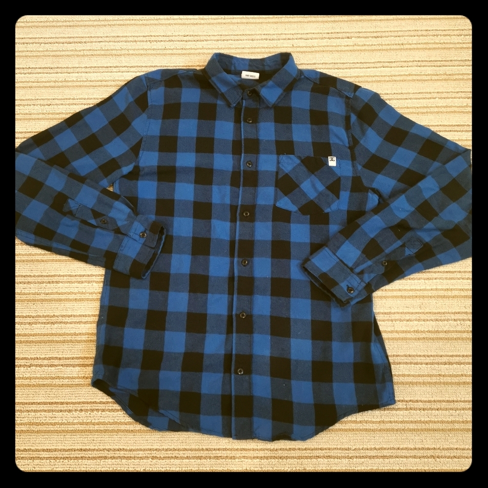 DC Blue Button Plaid